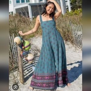 NATURAL LIFE Teal Jumpsuit Perfect For A Bohemia Style/